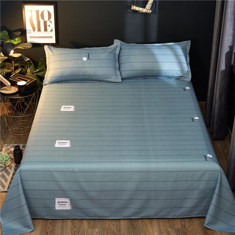 Washed Cotton Flat Sheets Summer Breathable Bedroom Bedding Mattress Cover Soft Minimalist Double Bed Sheet 180x230cm Household