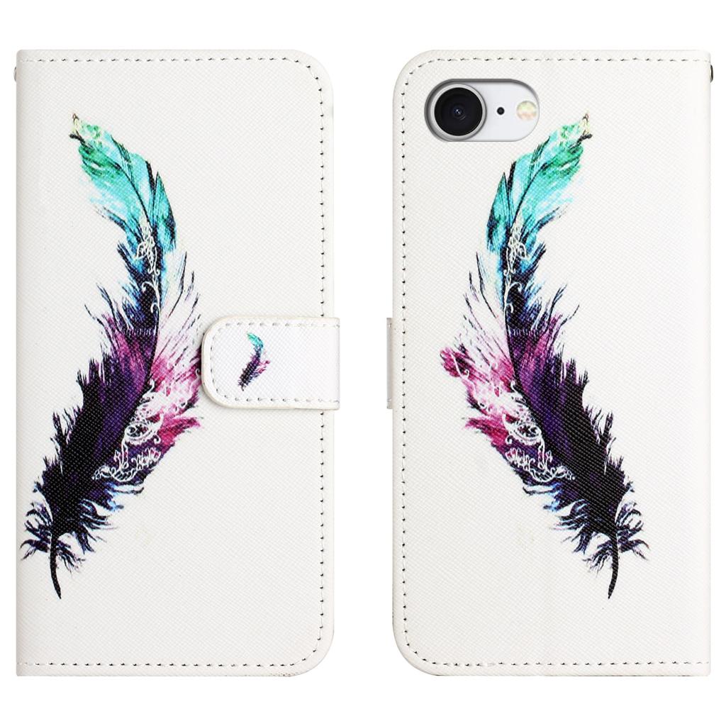 For iPhone 16e Case Pattern Print PU Leather Wallet Phone Cover Cross Texture