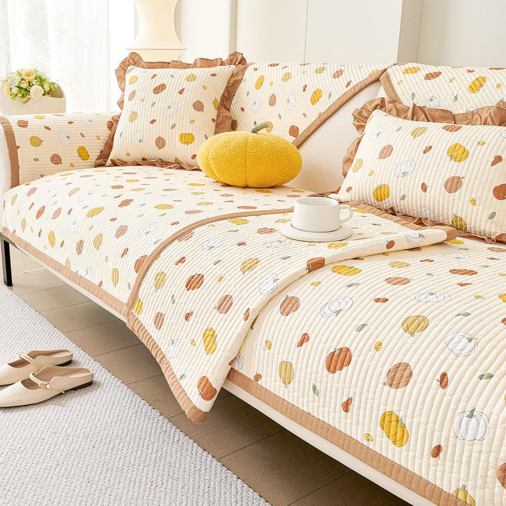 Fresh Floral Style Sofa Cover Home Decor Cotton Fabric Non Slip Seater Cushion Pad Dust Proof Wear Resistant Sofa Slipcovers