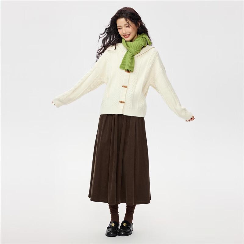 Giordano Women's Cable Knit Hooded Cardigan