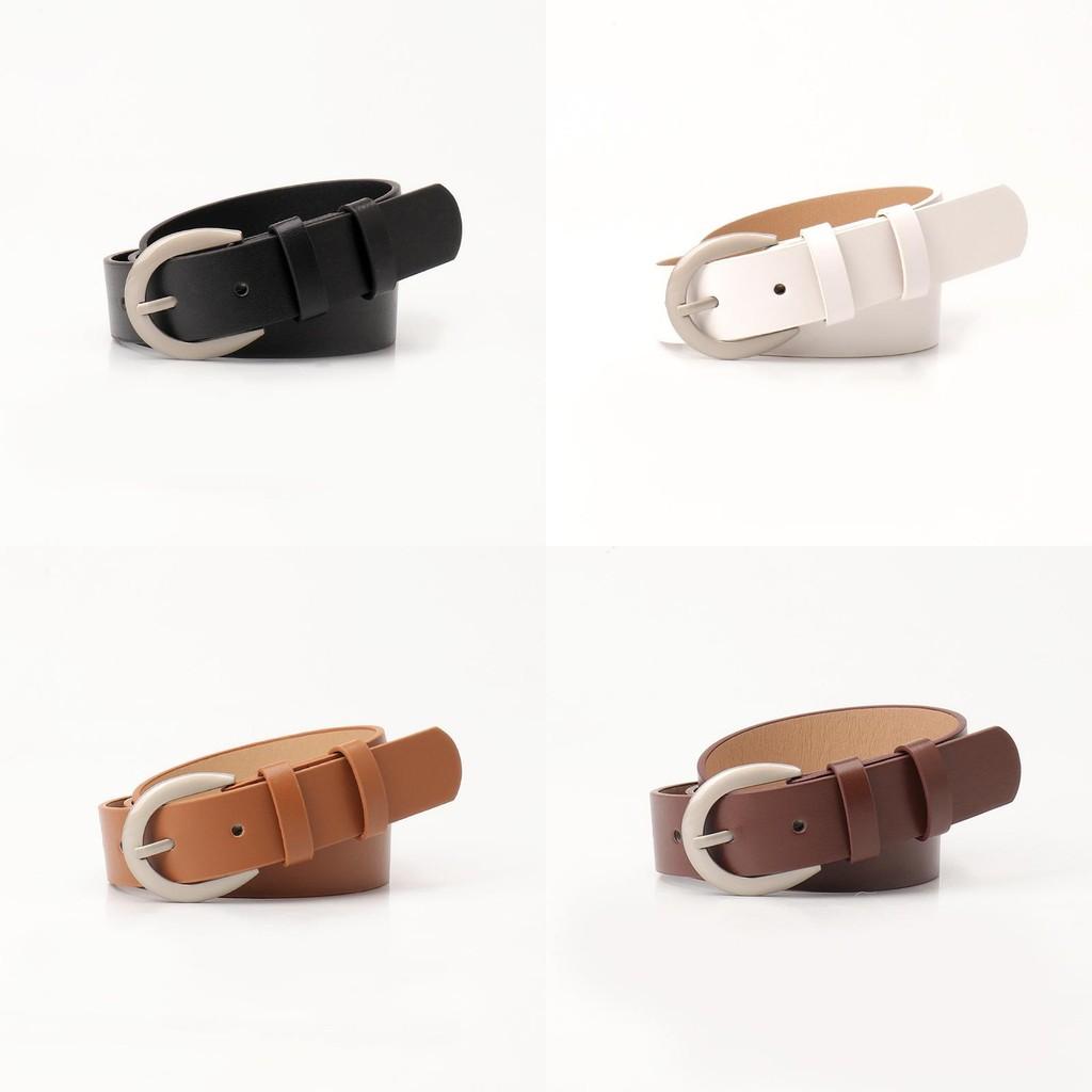 Womens Simple Designer Leather Belt With Polished Alloy Buckle For Casual And Formal Looks