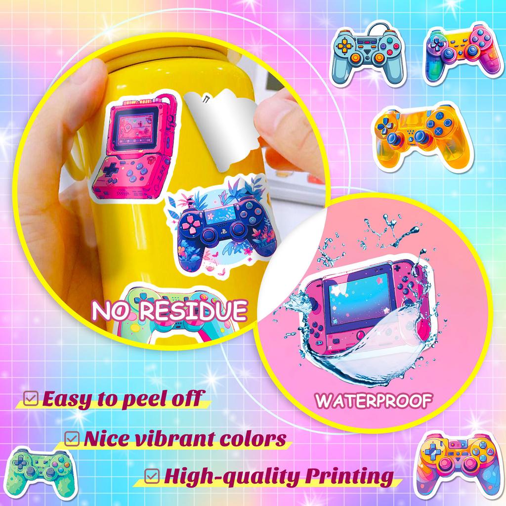 50 Game Console Stickers Shein Colorful Cartoon Game Console Handle Stickers Diy