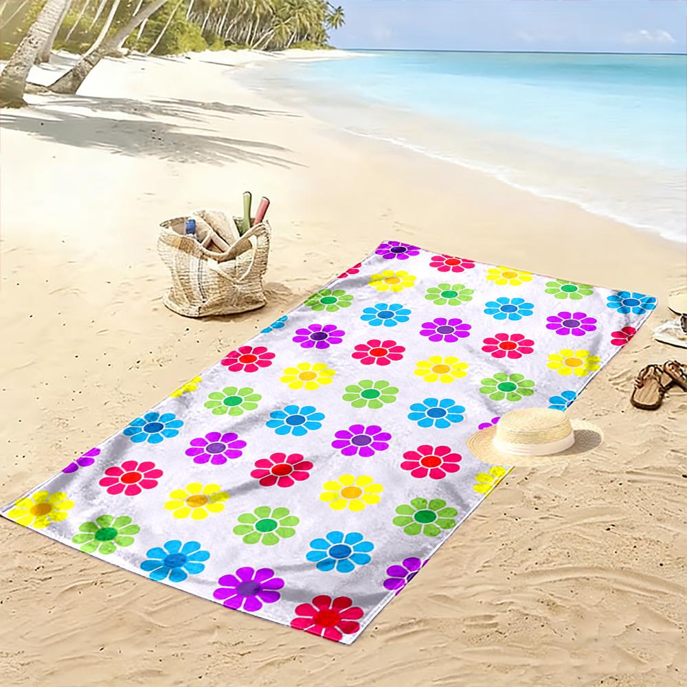 Colorful Floral Pattern Beach Towel Beach towel quick-drying for travel outdoor sports jogging beach and swimming