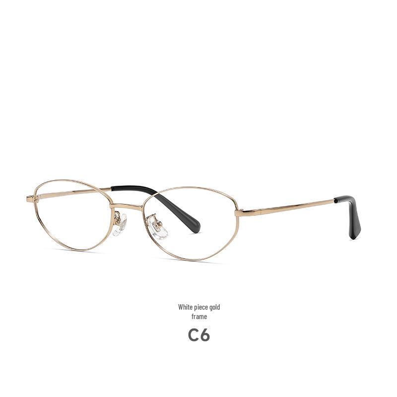 High-Sense Cat-Eye Silver Eyeglass Frames for Myopia 98695