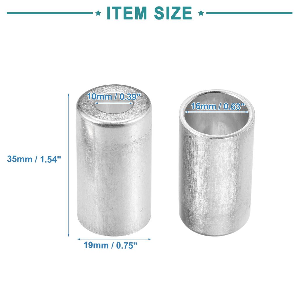 ACROPIX 10mm 16mm Średnica Otworu Samochodowy Aluminiowy Cylindryczny Złączka Rury Klimatyzacji Tuleja - Opakowanie 8 szt.