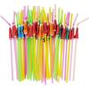 100pcs Mixed Color Hawaiian Party Drink Straws Plastic Parasol Drinking Straws  Beach