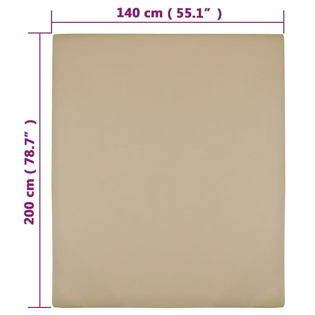 Vidaxl Fitted Sheet, Taupe, 140X200 Cm, Cotton Jersey