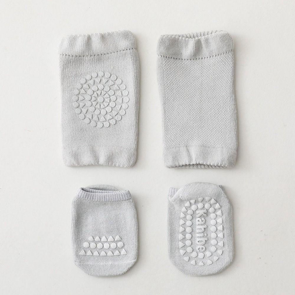 Anti Slip Infant Learning Socks Breathable Knee Protector Socks Baby Knee Pads Set Toddlers