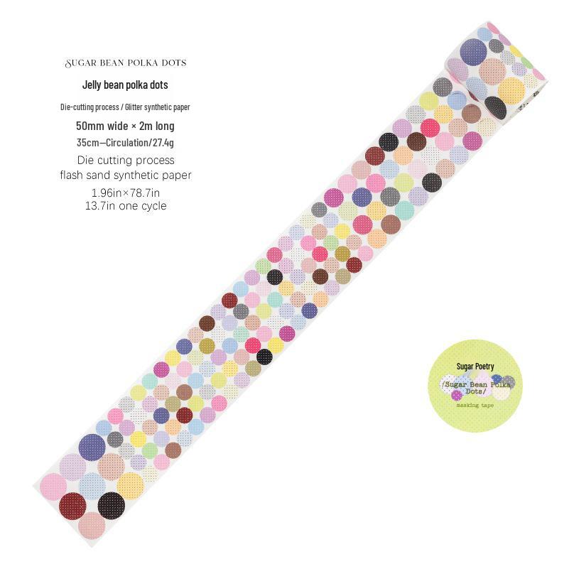 Sugar Poem Polka Dot Die-cut Tape for DIY Collage and Journal Decoration