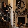 Schwarze Ahornblatt Halloween Girlande für Innen Außen Wandbehang und Umwicklung