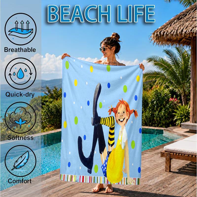 Pi-ppi And Horse Friendship Beach Towel, Microfiber Beach Towel, Perfect For Pool, Beach, Travel, Home Decor Beach Party Fan Gifts