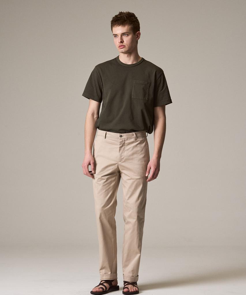 Laijeuaenbillou Garment-Dyed Everyday Cotton T-Shirt Olive (Relaxed Fit)
