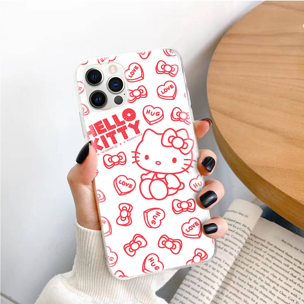 Transparent Case for Samsung A04 A14 A23 M33 M53 Realme 10 9 C35 C55 VIVO X80 Infinix Hot 30 Note 11 Tecno Spark 8P Pro L-19 Hello Kitty