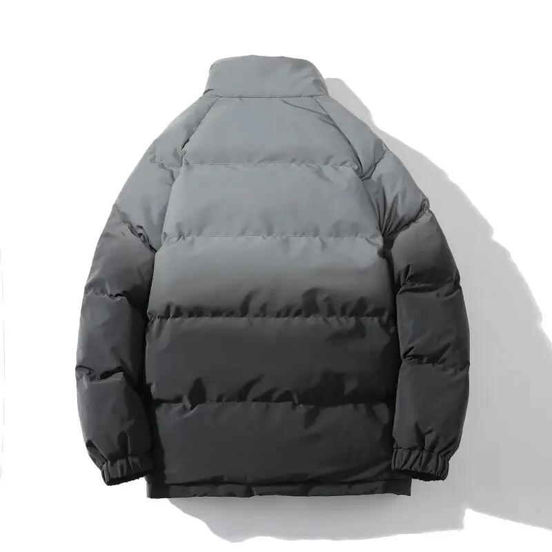 Mens Winter Cotton Padded Jackets Coats Men Orange Bright Color Bomber Jacket Men Windbreaker Thick Warm Male Outerwear Parkas