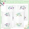 Bencailor 4 Pcs Floral Kitchen Towels Wildflower Print Flower Plants Embroidered Absorbent Dish Towels Housewarming Gift for Autumn Fall Bathroom