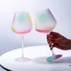 Frosted Ombre Crystal Wine Glasses Set of Aesthetic Glass Tumblers for Party Home Bar