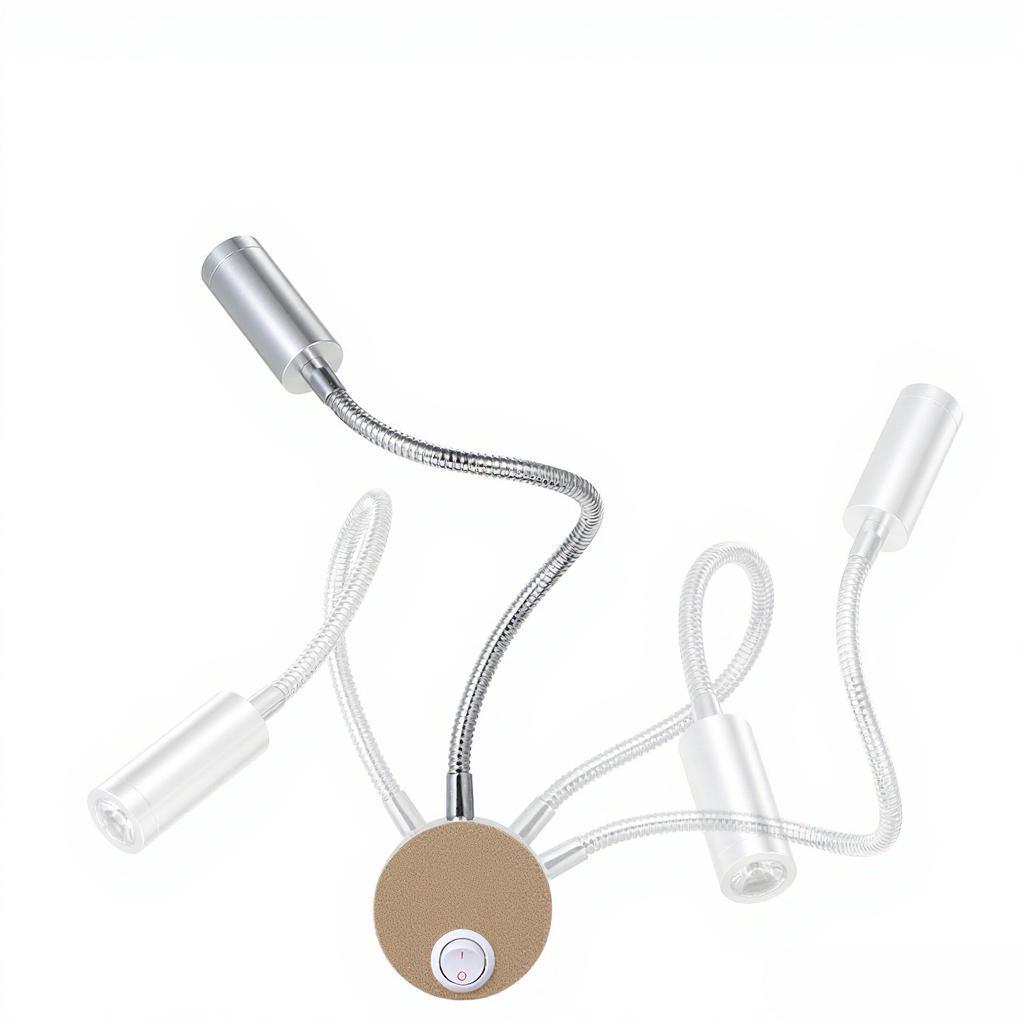 3W LED Wall Light Bedside Lamp Soft Flexible Adjustable Tube With Switch for Reading Bedroom Cafe Shop Dresser