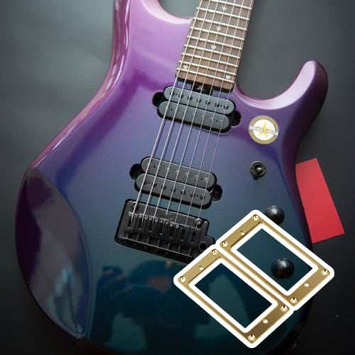 Yibuy 2-Pack Gold Flat Metal Humbucker Pickup Frame Cover Plates