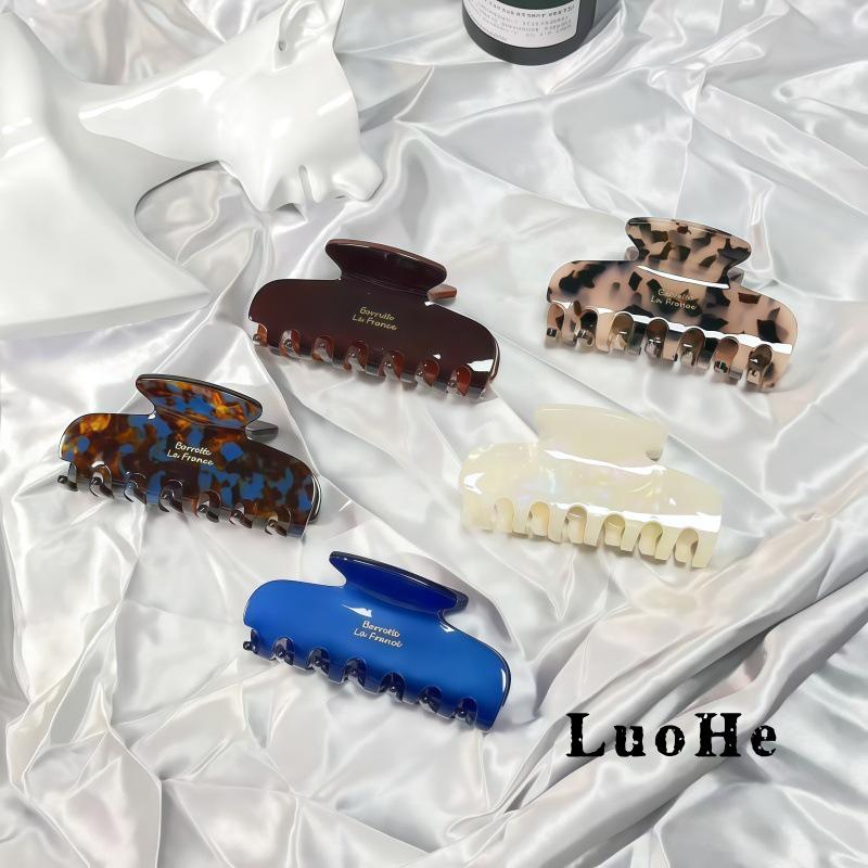 Luohe High-End Korean French Acetate Hair Clip - Women's Updo & Shark Accessory