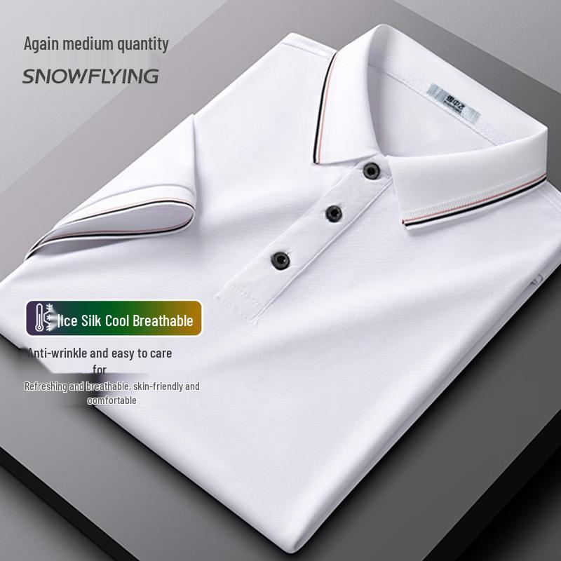 SNOWFLYING Men's Ice Silk Anti-Wrinkle Polo Shirt