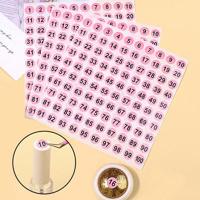 1 Blatt(1-100) Nummernaufkleber-Etikett für Nagellack-Farbtipps, Anzeigemarkierungsaufkleber, Zahlenanleitung, DIY-Maniküre-Werkzeuge