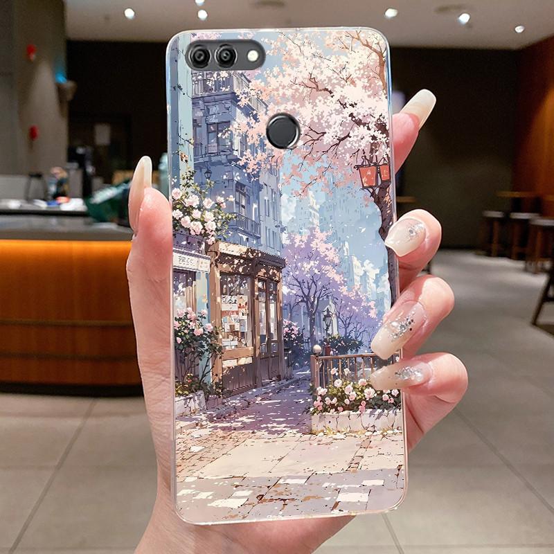 Casing For Huawei Y9 2018 Case Luxury Dragon Cute Cool Boys Girls Transparent Soft Silicone Phone Case Huawei Y9 2018 Back Cover