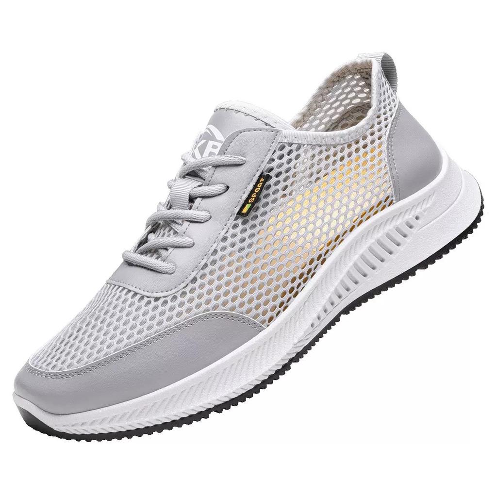 Summer men's shoes breathable thin mesh shoes soft sole student running shoes mesh surface casual comfortable hollow men's sports shoes