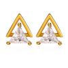 Geometric Triangle Stud Earrings for Men,Stainless Steel Minimalist Cubic Zirconia Earring Gift to Boyfriend Husband Dad Father