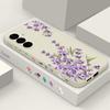Floral Print Soft Matte Case Cover For Samsung S25 Ultra S24 FE S23 A56 A36 A16 A55 Lens Protection TPU Lanyard Shockproof Silicone Slim Phone Shell