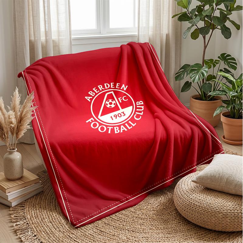 Coperta in Morbido Pile di Flanella Aberdeen FC Leggera Accogliente Calda Coperta Plaid per Divano Letto Arredamento Casa