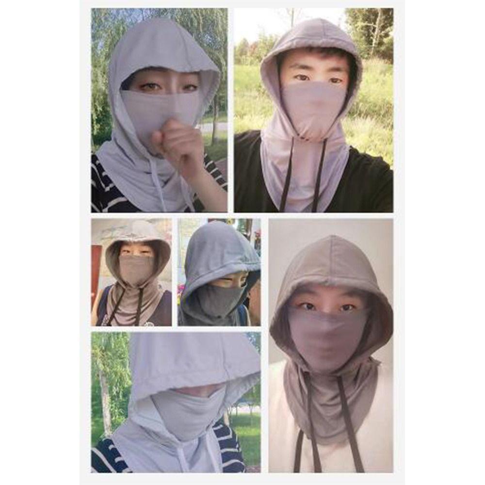 Solid Color Cooling Balaclava Quick Drying Sun UV Protection Headgear Outdoor Camping