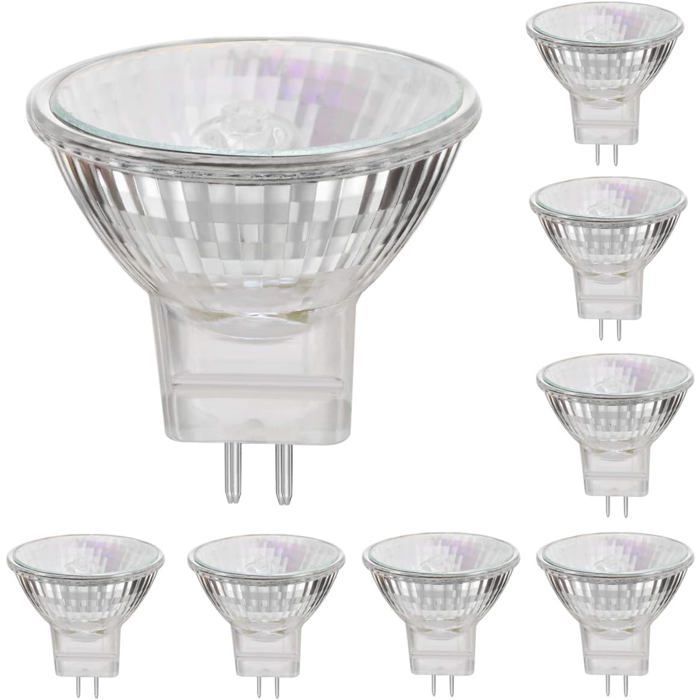 Ampoules halogènes MR11 - AIMOONSA - MR11 GU4 - 35W 12V - 2800K blanc chaud - pack de 8
