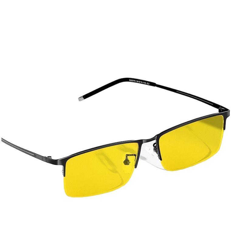 All-weather color-changing glasses men's ultra-light half-frame anti-blue light night vision anti-high beam sunglasses daily dual-purpose glasses