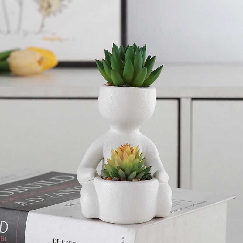 European-Style Succulent Doll Pots: Creative Desktop Green Plant Ornaments