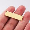 Geometric Rectangular Stainless Steel Mirror Pendant with Double Hole for DIY