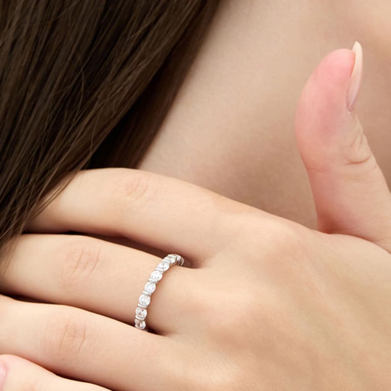 Hyeres-lor Essence Silver (W) Modern Tennis Ring 3.0mm White HL4R58424W9