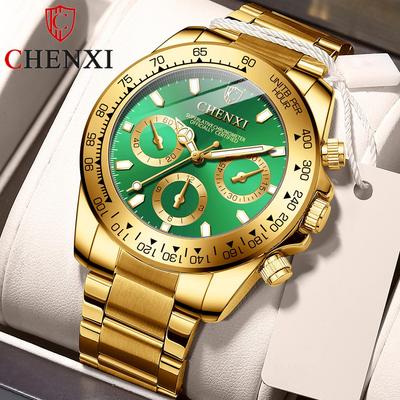 Nouvelle marque de luxe montre pour hommes avec boîte montre en or pour hommes montre d'affaires pour hommes lumineux étanche montres à Quartz pour hommes