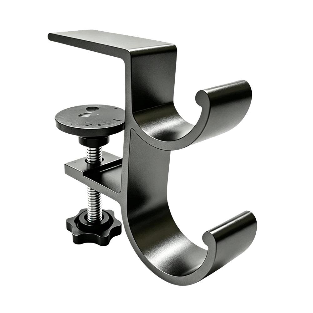 Clamp-on Backpack Hanger Double-Hook Table Edge Storage Hook Durable Table Hanging Hook  Dormitory