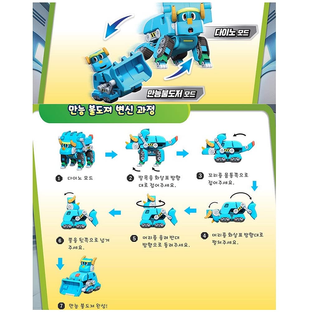 Set of 6 Go Go Go Dino REX TOMO Viki PING LOCKY Storm Transforming Dinosaur Mini Robots &
