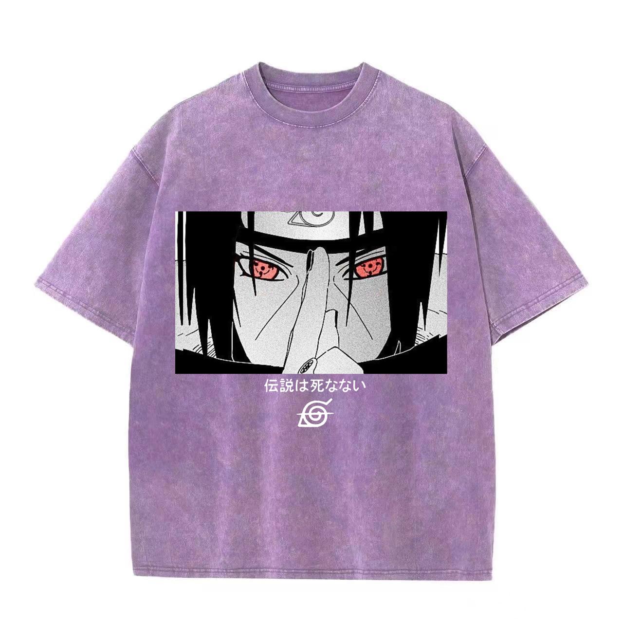 

Ретро стираная винтажная горячая аниме футболка из чистого хлопка с короткими рукавами для мужчин и женщин свободные короткие рукава 3XL