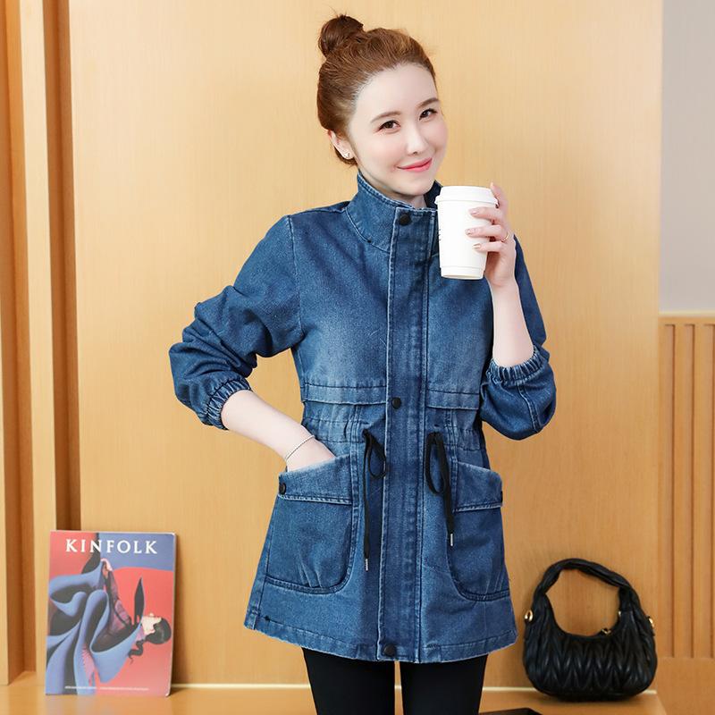 Cappotto da cowboy da donna Giacca in denim da donna Primavera Autunno Cappotto in denim da donna Taglie forti