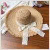 Hollow Lafite Straw Hat Women's Summer Seaside Beach Sunshade Sunscreen Hat Big Brim Sun Hat New
