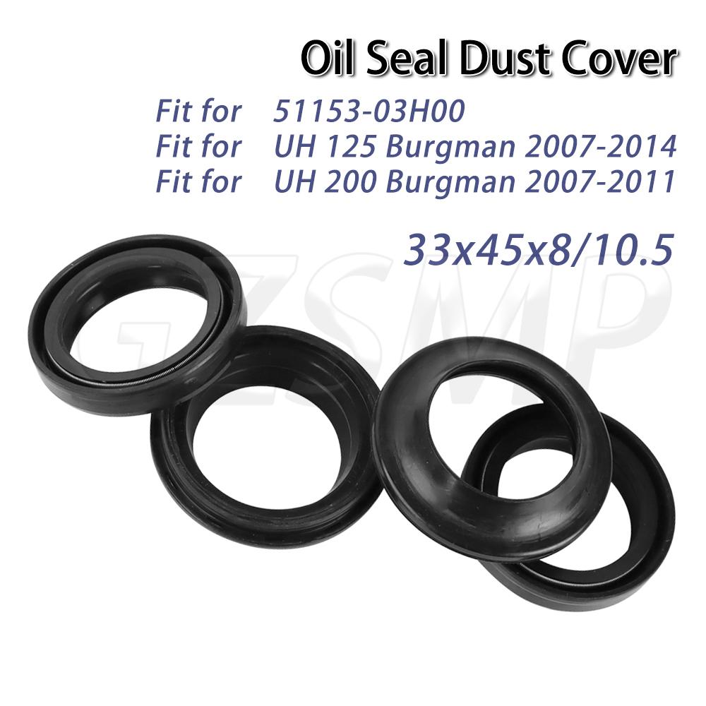 Fit for Suzuki 51153-03H00 UH 125 UH200 Burgman TS 185 Motorcycle 33x45x8/10.5 Damper Oil Seal Dust Seals