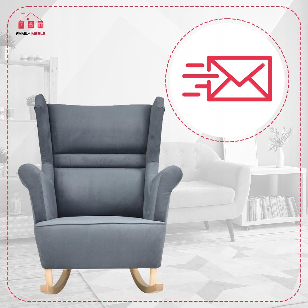 Zoja Rocking Chair, Scandinavian, Family Meble, Grey, Anthracite, Gray