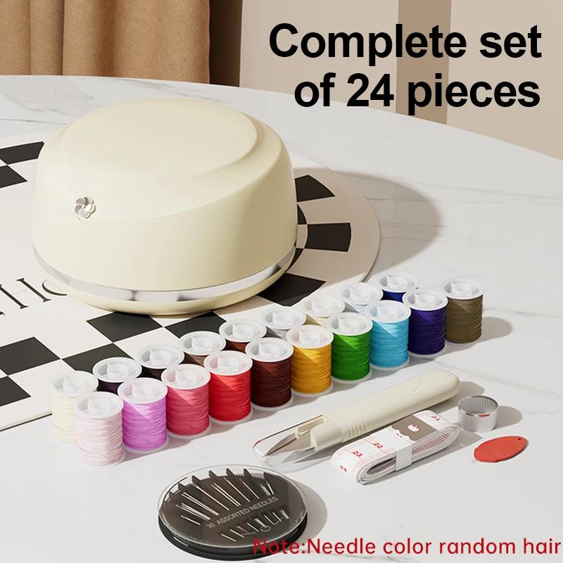 Portable Sewing Box Divided Into Compartments To Store 24 Sets of Sewing Tools Light Luxury Household Dust-proof Box Seam Ripper