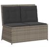 Vidaxl Foldable Garden Bench With Cushions, Grey, Poly Rattan