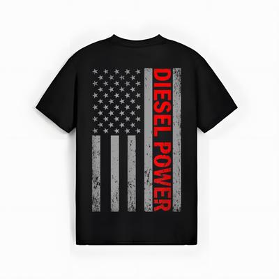 Diesel Power USA Flag Truck Turbo Brothers Mechanic T-Shirt