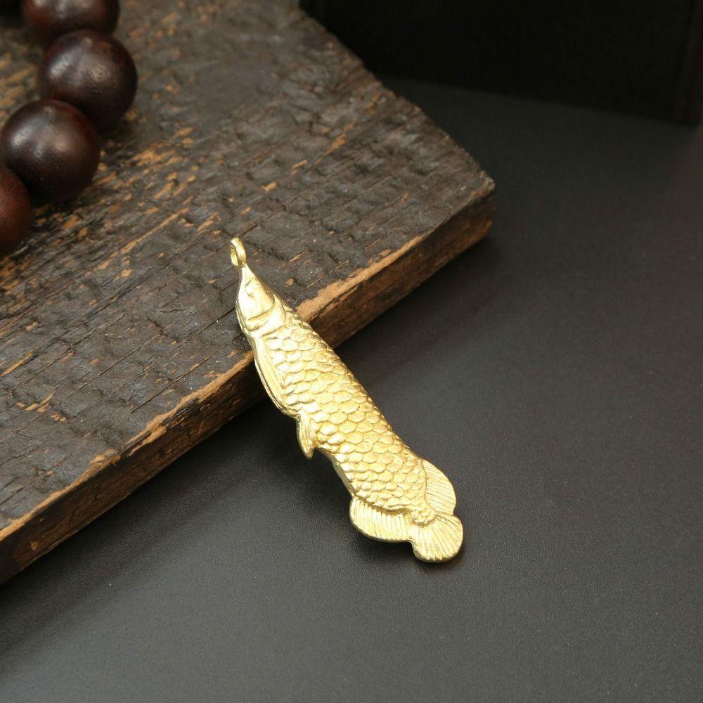 Fish Key Pendant Metal Car Key Pendant Minimalist Retro Charm Brass Fish Charms  Woman