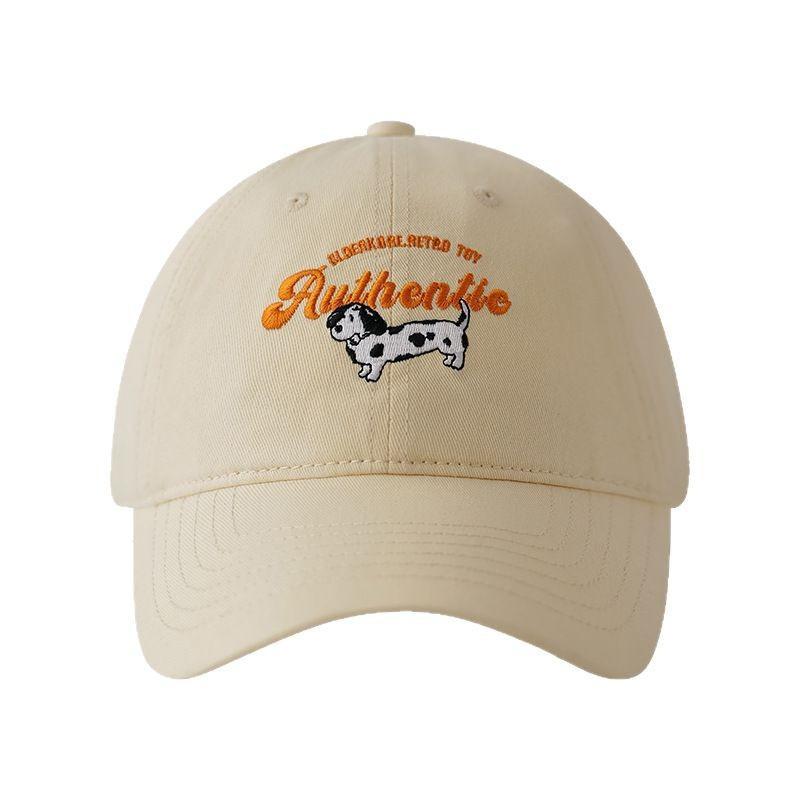 Retro Cute Spotted Dog Embroidered Baseball Cap for Women In Spring and Summer Korean Style Camping Sun Protection Baseball Cap Student