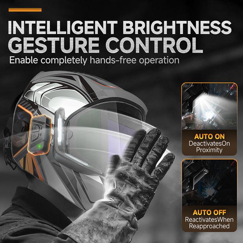 ANDELI Auto Darkening Welding Helmet with Large Viewing True Color Welding Mask 6 Arc Sensor 1/1/1/2 for Welding Cut Grind Area